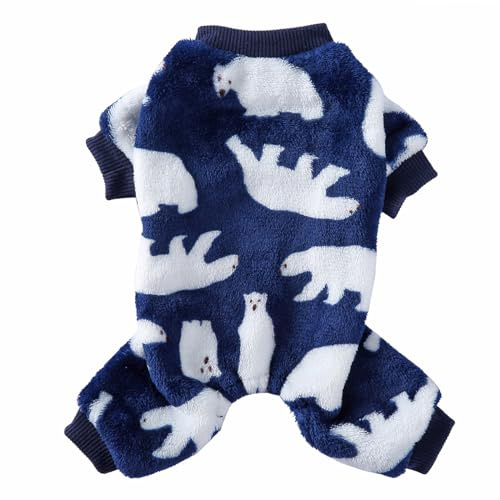 Vêtement pour chien - Vêtements de maison - Peignoir en peluche pour chiot - Tenue de sommeil confortable - Robe de nuit douillette - Entretien de la fourrure - Bleu - Taille M