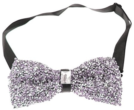 Glamour Girlz Herren Diamante verkrustet Luxuglitzernden Abend formelle Hochzeit schwarze Krawatte Fliege lila