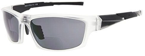Eyekepper TR90 Sport Bifokale Sonnenbrille Baseball Laufen Angeln Fahren Golf Softball Wandern Leser (Matt Transparent, 2.00)