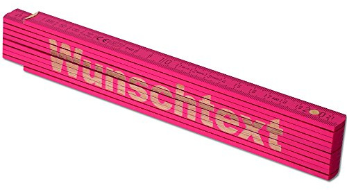 TE-Trend Zollstock Pink 2 Meter Maßstab Gliedermaßstab Laser Gravur Spruch Vatertag Muttertag Mama Geburtstag Wunschtext 20 Zeichen