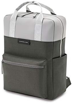 Kapten & Son Rucksack Bergen Grey Black 11 L | Rucksack Damen & Herren Grau Schwarz | Tagesrucksack mit 13 Laptopfach | vegan & wasserabweisend