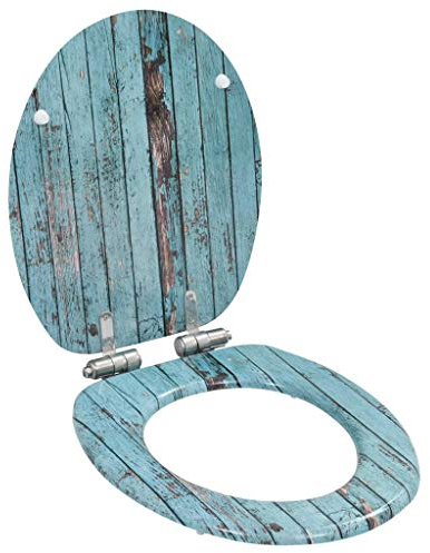 vidaXL Toilettensitz mit Soft Close Deckel Absenkautomatik Altholz-Design WC Sitz Brille Toilettendeckel Klodeckel Klobrille Toilettenbrille MDF