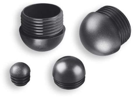 1 Gleiter/Stopfen mit Lamellen, Kunststoff, schwarz, Rundkopf, für runde Rohre (50mm)