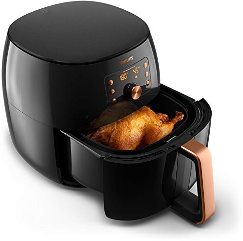 Philips Premium Airfryer XXL - 7.3L, Freidora sin Aceite, Smart Sensing, Tec Rapid Air y Fat Removal, NutriU (HD9860/90)