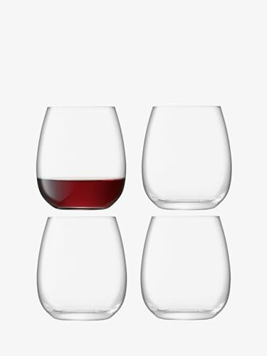 LSA International Borough Stemless Glass 455 ml Clear | Set of 4 | Dishwasher Safe | BG11