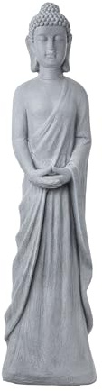 Alpine Corporation DIG286 Statue de Bouddha Debout en Ciment Gris