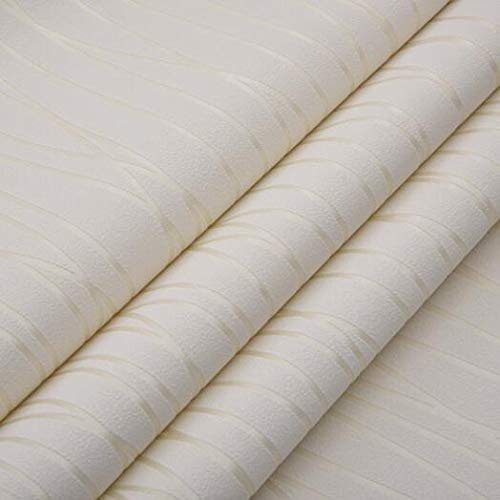 QSCTYG Self Adhesive Wallpaper Plain Wallpaper Home Decor For Bedroom Living Room Wall Coverings Embossed Texture Lines Modern Stripes Wall Paper Beige White 86