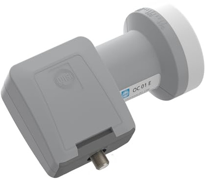 WISI Universal Single-LNB OC 01 E i ljusgrå med 40 mm matdiameter för 1 deltagare