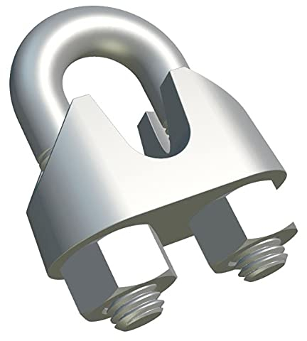 M14 Seilklemme Drahtseilklemme Bugeform Stahl Drahtseilclip Stahlseilklemmgriff U-Bolzen-Sattel Verzinkte Befestigung aus legiertem Stahl für Rigging- und Spannseile Drähte 14mm DIN741 (3 Stück)