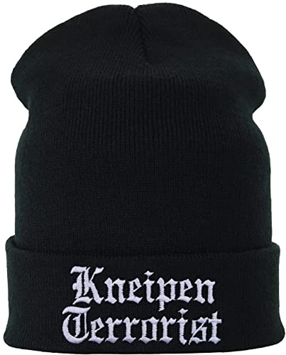 EXPRESS-STICKEREI Stickad mössa: Kneipen Terrorist streetwear vintermössa/ullmössa/huva män/kvinnor/tonåringar unisex sjömansmössa/rullmössa/arbetsmössa svart lång beanie mössa en storlek