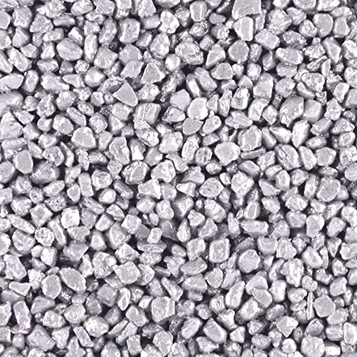 Terralith Steinteppich Metallic Komplett-Set für 1qm - Körnung: fein - 2-4mm mit Epoxidharz Bindemittel - für Innen in grau