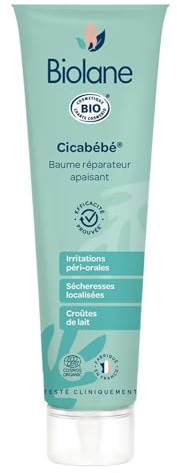BIOLANE - Cicabébé certifié BIO - Crème nourrissante - Baume réparateur - Croûtes de lait - Sécheresse - Apaise et soulage - 99 % d'ingrédients d'origine naturelle - Tube 40ml - Fabriqué en France