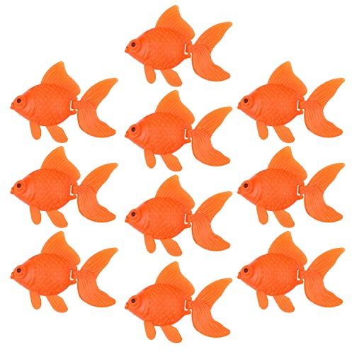 Lezevn 10Pcs Artificial Aquarium Floating Fish - Plastic Moving Fish Ornament Decor for Tank Terrarium Decoration