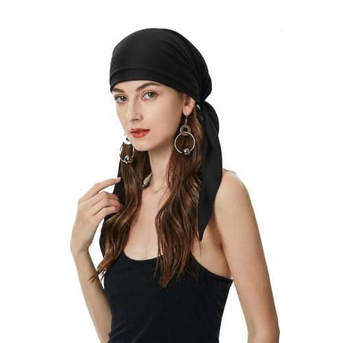 ZLYC Damen Chemo Turban Mütze Vorgebundenes Kopftuch Headwraps Leichte Hut | Leicht Atmungsaktiv