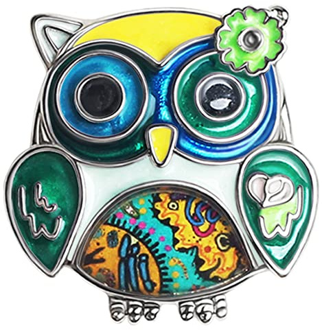 BAMAY Zink-Legierung Niedliche Eule Vogel Brosche Pins Schmuck Emaille Anime Eule Geschenke für Frauen Mädchen Schal Revers Pin Charms