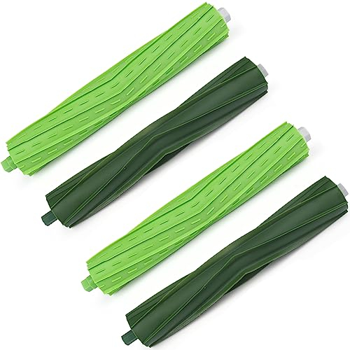 Winric 2 Set Robot Aspiradora Kits Rollen Bürste für iRobot, Bürsten Ersatzteile für iRobot E Serie E5 E6 i Serie i7 i7+ i7 Plus i3 i3+ Robotik 4 Gummibürsten (2)