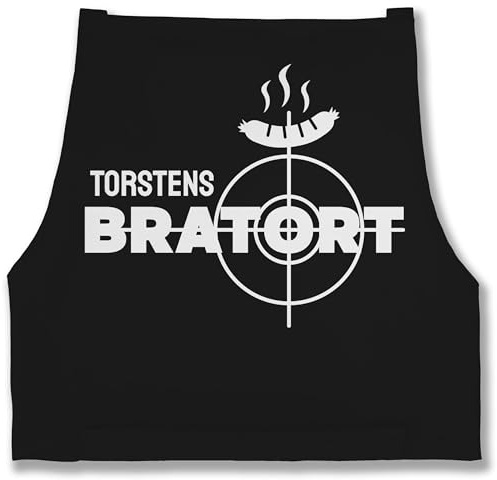 Geschenk mit Namen personalisiert by Shirtracer - Schürze - Grillschürze - Bratort mit Name Geschenk Witzig Vatertag Weihnachten Geburtstag Papa