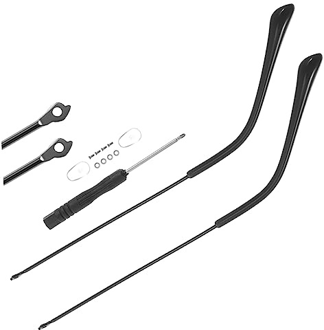 Healvian Brillen Ersatzbügel aus Leichter Legierung ein Paar Schwarze Metallbrillen Arme Beine Einfach zu Montieren für Brillenarm und Beinwechsel
