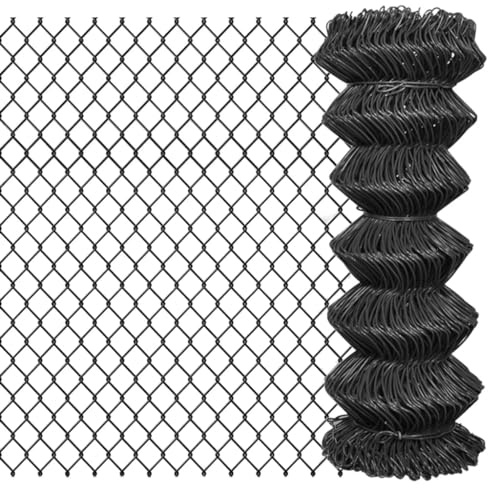 Tino Tech Clôture en grillage 25 x 1 m - Gris - En acier - Clôture de jardin - Clôture décorative - Clôture de jardin - Clôture décorative - Clôture de jardin - Clôture de jardin - Clôture décorative
