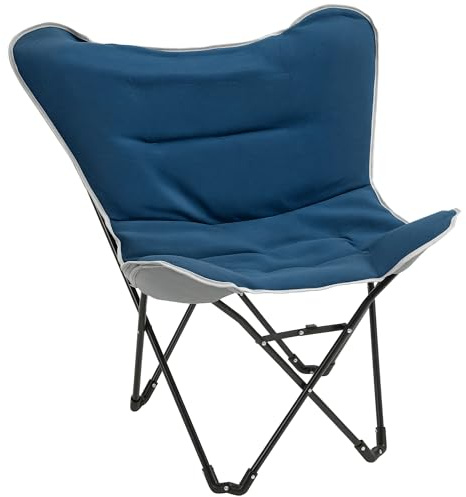 Outsunny Chaise de Camping Portable Pliable Fauteuil de Jardin Régie Fauteuil Pliable Design Moderne pour Pique-Nique en Plein air Charge Max. 120 kg Bleu 88 x 74 x 84 cm