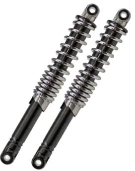 320 mm Stoßdämpfer Satz Verstärkt Schwarz-Chrom – Härte Einstellbar, Universal passend für Mofa, Moped, Mokick (Kreidler, Zündapp, Hercules, Puch, Simson)