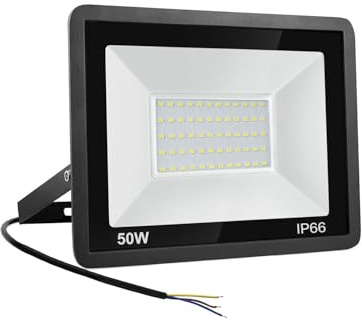 Niserelesa Spot Light Extérieur 50W, IP66 Étanche 5000LM Projecteur LED Blanc Froid Pour Cour, Jardin, Garage