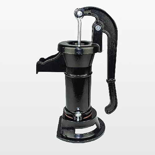 Elitix Schwengelpumpe Altmodische Handwasserpumpe für Kinderspiele, Notfall-Handwasserbrunnenpumpe für Saugkraft, Drucksaugpumpe für den Hausgarten(Black)