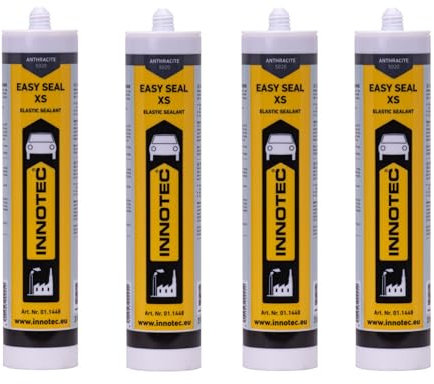 4 Stück Innotec Easy Seal XS Anthrazit - Premium Silikondichtmasse - Sanitärsilikon - Dichtmasse für Innen & Außen - Silikon zum Abdichten & Verfugen im Sanitär- und Küchenbereich - Bausilikon