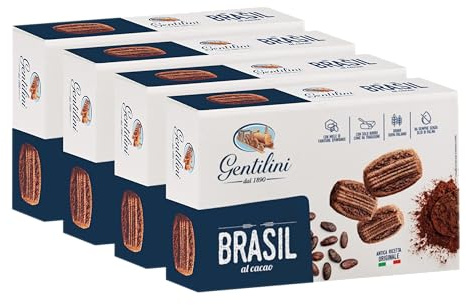 4X Gentilini Biscotti BRASIL al Cacao, Antica Ricetta Originale 250g