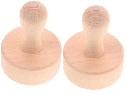 Cabilock Wooden Tart Tamper Egg Tart Mould Set 2pcs Beechwood Dough Molding Presser for Mini Pie Dessert Baking Tools for Pastry and Cheesecake DIY