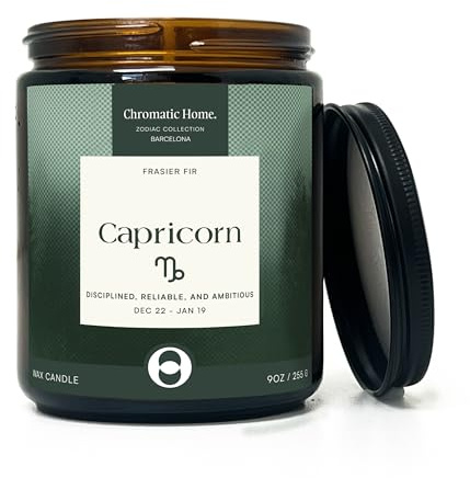 Capricorn Gifts for Women, Astrology Gifts for Women, Zodiac Gifts for Women, 9oz Zodiac Candle with 50hr Burn Time, December and January Birthday Gifts for Women
