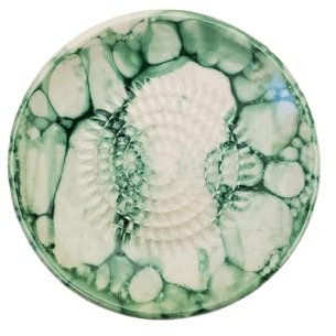 AMRAMI Rallador español redondo de cerámica como rallador de nuez moscada, rallador de ajos, rallador de jengibre, plato rallador de cerámica, hecho a mano (Bubbles)