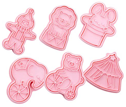 HOLIDYOYO Zirkus Keks Ausstechformen Kunststoff 3d Ausstecher Für Plätzchen Backen Kinder Geschenk 6 Stück