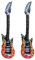 Un conjunto de 2 guitarras de aire para inflar,Globo,Guitarra inflable, Guitarra de aire Niños Adultos Carnaval,Instrumentos inflables Decoración de cumpleaños,Llamas Guitarra Instrumentos Musicales