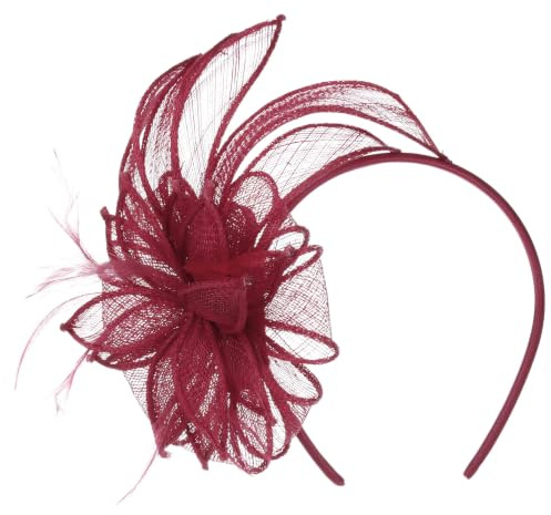 Seeberger Vanola Sinamay Fascinator Haarschmuck Kopfschmuck Haarreif Damen - Frühling-Sommer Sommer - One Size rot
