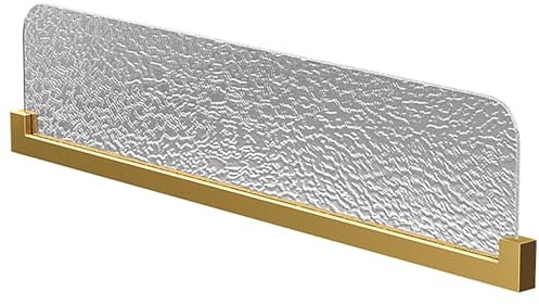 Nordivo Trennwand für Arbeitsplatten,Trennwand für Restaurants aus gehärtetem Glas,lichtdurchlässige Sichtschutzplatte,Tischtrennwand, Schreibtisch-Trennwand,Metallrahmen(Gold,L120cm/47.2in)