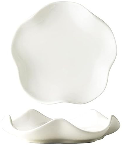 2Pcs Ceramic Spoon Rest Ladle Rest Wavy Edge Ceramic Coffee Spoon Rest Tray Teaspoon Soup Spoon Holder Kitchen Utensil Rest for Restaurant Home Party Use, White