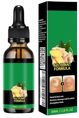 BommFu Tratamiento de uñas de jengibre, soporte para uñas, 60 ml, aceite de fortalecimiento de uñas portátil, 7 días para el tratamiento de uñas, reparación de uñas multiusos, suero de crecimiento de