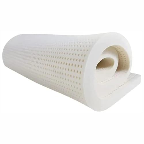 Naturlig latexmadrass, 180 x 90 cm, 100 % ekologisk latexmadrass, ergonomisk design för tryckavlastning och stöd, miljövänlig, förtjockad kudde för hem, sovrum och komfort