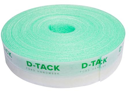 D-TACK Randdämmstreifen mit Selbstklebestreifen & Standfuß | 5 x 50 mm | 25 m Rolle | Dämmstreifen für Estrich & Fußbodenheizung | Dehnfugenband & Trennstreifen für Boden- & Wandanschluss