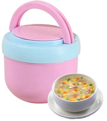 Contenedor De Alimentos Térmicos: Termo Portátil Impermeable De Gran Capacidad, Contenedor De Fugas Sólido Fácil De Transportar | Caja Práctica Para Almuerzo Caliente, Sopa Casera, Oficina, Campamento