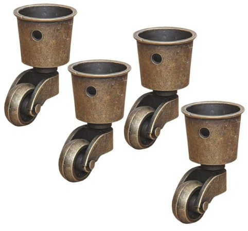 YIXANNX 4 teiliges Rad mit starker Tragfähigkeit für Schubkarren, Retro und elegantes Bewegen schwerer Möbel, Vintage Drehgelenk, rund