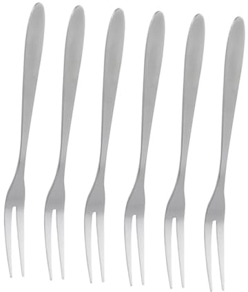 ROMISBABA 20 pièces Lot de Fourchettes à Dessert Inox à Deux Dents Fourchettes Pratiques pour Fruits et Gâteaux Design Élégant pour Bar Maison et Banquet