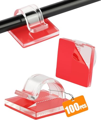 Acual Fermacavi Adesivi, 100 Pezzi Ganci Adesivi Trasparenti, per Cable Management, Clip per Cavi da Parete, per Casa e Ufficio (50 Grandi+50 Piccoli)