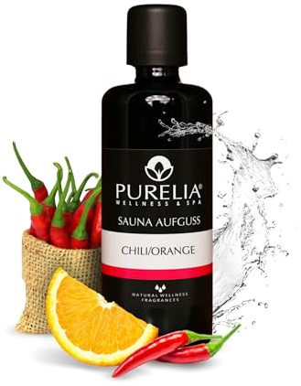 PURELIA Saunaaufguss Konzentrat Chili-Orange 100 ml natürlicher Sauna-aufguss - reine ätherische Öle