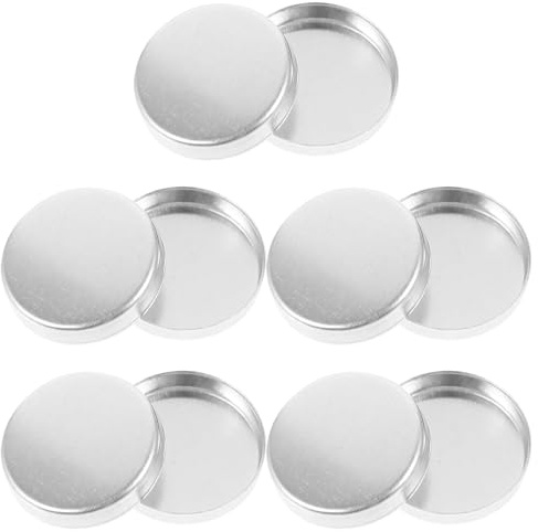 TOYANDONA Plateau de Maquillage Rond en Aluminium Argenté 10pcs, Léger et Simple, pour DIY Fards à Paupières, Rangement Pratique pour Voyage