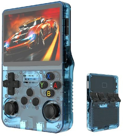 Retro Handheld Game Console, Portable Video Game Console with Built-in 20,000+ Games, 64/128GB TF Card,3.5 in HD Screen,3500mAh Battery, Linux System, 30+ Emulators (64G,Blue)