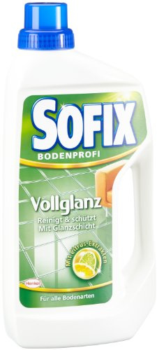 SOFIX Vollglanz, Bodenreiniger, 1 Liter, mit Citrus Extrakten, reinigt und schützt mit natürlichem Glanz