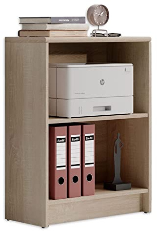 LILLY Regal Sonoma Eiche Optik - Modernes Bücherregal mit 2 offenen Fächern - Vielseitiges Büro Aktenregal Standregal mit viel Stauraum - 60 x 78 x 28 cm (B/H/T)