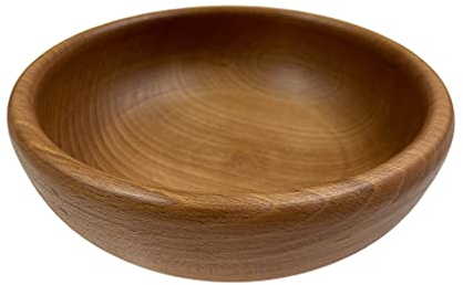 EFO Wooden Bowl 18 cm | Bowl for Fruit or Salad Made of Rustic Beechwood | Wooden Dish for Snacks, Serving or Decor | Ideal for Kitchen, Picnic, Dining or Gift Use | Natural Finish